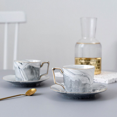 Creative Marbling Coffee Cup keraminiai puodeliai ir lėkštutės puodelis anglų popietės arbatos puodeliai dizainas tazas de cafe Namų gėrimų reikmenys