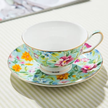 Flower Design European Bone china σετ καφέ Κορυφαίας ποιότητας Φλιτζάνι καφέ από πορσελάνη και πιατάκι Πολυτελή δώρα Μαργαριτάρι γλάσο