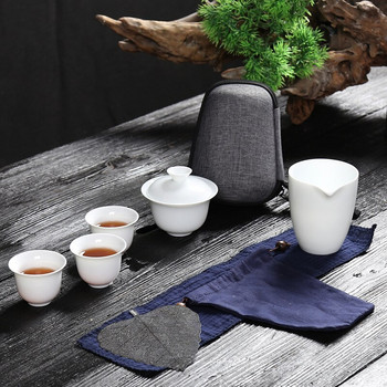 Κεραμικό φλιτζάνι τσαγιού Gaiwan για κινέζικο Kung Fu Travel Tea Ποτά με τσάντα ταξιδιού Δωρεάν αποστολή