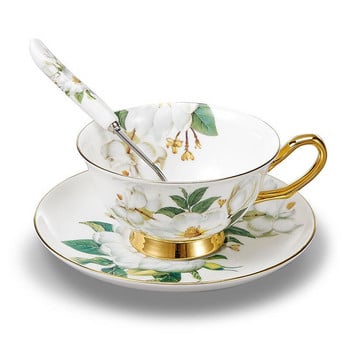 Bone China Coffee Cup Κεραμικό πιατάκι για φλιτζάνι τσαγιού Κουτάλι σε σετ Δημιουργικό πορσελάνινο φλιτζάνι εσπρέσο για δώρο 200 ml, ποτό για πάρτι