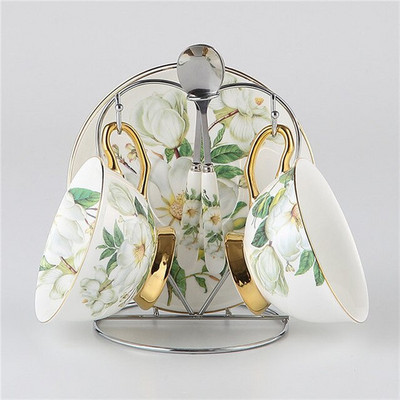 Bone China ceașcă de cafea din ceramică ceașcă de ceai farfurie lingură în set ceașcă espresso creativă din porțelan pentru cadou 200 ml, vase de petrecere