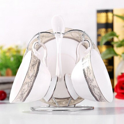 Bone China ceașcă de cafea din ceramică ceașcă de ceai farfurie lingură în set ceașcă espresso creativă din porțelan pentru cadou 200 ml, vase de petrecere