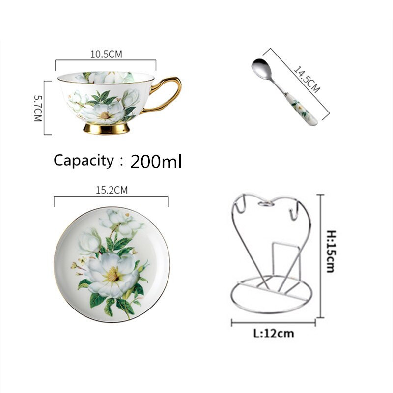 Bone China ceașcă de cafea din ceramică ceașcă de ceai farfurie lingură în set ceașcă espresso creativă din porțelan pentru cadou 200 ml, vase de petrecere