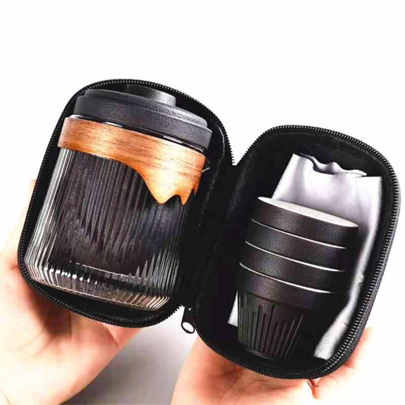 Keramički putni Kung Fu set čaja Putna torba s posuđem za čaj Jedan čajnik Četiri šalice čaja Stakleni porculanski čajnik sa šalicom Poslovni dar