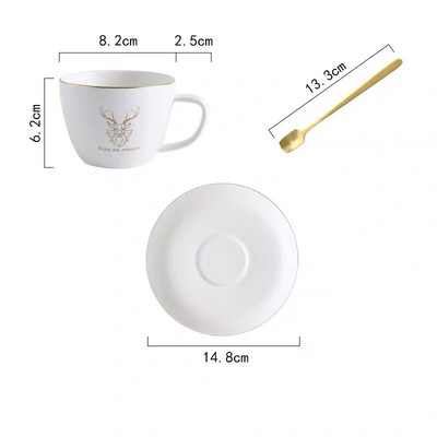 Šiaurės šalių Pnompenio keramikos biuro kavos puodelis ir lėkštės rinkinys Pieno arbatos puodeliai Gimtadienio poroms Dovanų sulčių puodelis su šaukštu gėrimų