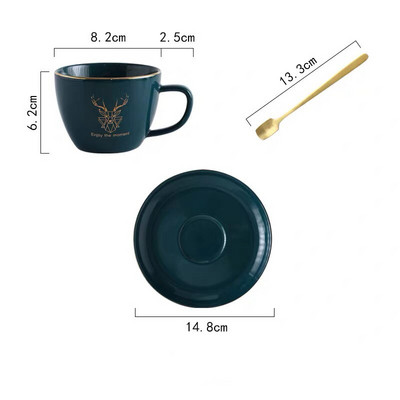 Šiaurės šalių Pnompenio keramikos biuro kavos puodelis ir lėkštės rinkinys Pieno arbatos puodeliai Gimtadienio poroms Dovanų sulčių puodelis su šaukštu gėrimų