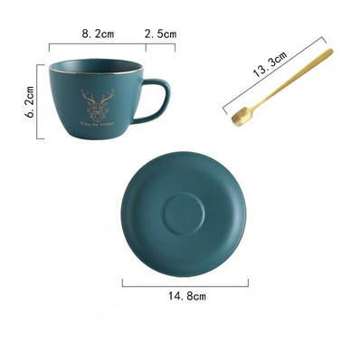 Šiaurės šalių Pnompenio keramikos biuro kavos puodelis ir lėkštės rinkinys Pieno arbatos puodeliai Gimtadienio poroms Dovanų sulčių puodelis su šaukštu gėrimų