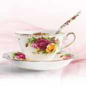 Keramika Kava Čaj Mlijeko Šalice i tanjurići Staro selo Tip ruže Kuhinjsko posuđe Posuđe Vjenčani darovi Kućanski predmeti 200 ml