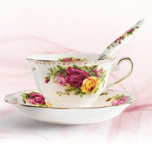 Keramika Kava Čaj Mlijeko Šalice i tanjurići Staro selo Tip ruže Kuhinjsko posuđe Posuđe Vjenčani darovi Kućanski predmeti 200 ml