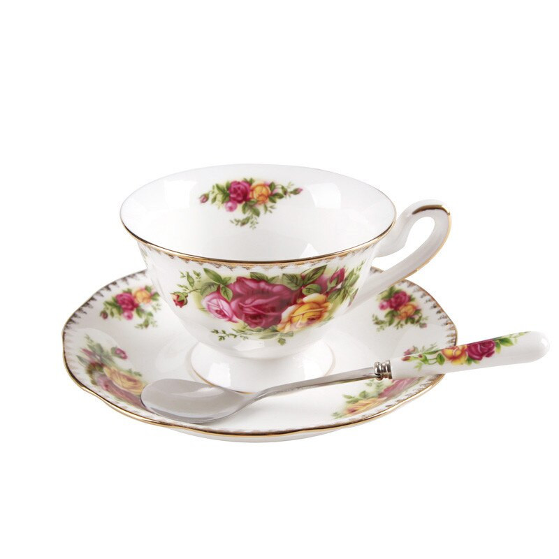 Kerámia Kávé Tea Tejcsészék és csészealjak Régi vidéki rózsa típusú konyhai ivóeszközök edények esküvői ajándékok háztartási cikkek 200 ml