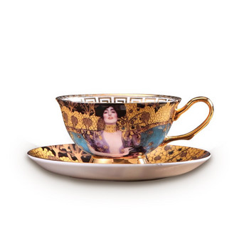 Σετ φλιτζάνι καφέ και πιατάκι Klimt Judith Vintage Bone China Gustav Klimt Cup Ποτό σκεύη από πορσελάνη Φλιτζάνια τσαγιού με κουτάλι