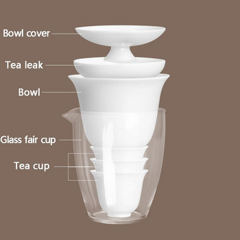 Керамична чаша за чай gaiwan за китайско кунг-фу пътнически сервиз за чай с чанта за пътуване Безплатна доставка