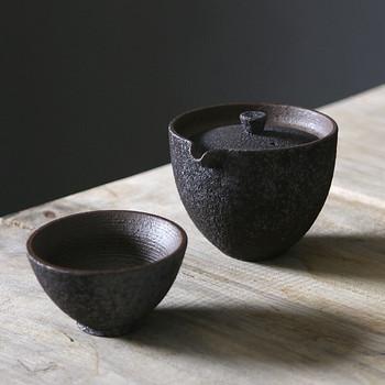 ръждиво остъклен керамичен чайник чайник чаша за чай японски сервиз за чай сервиз