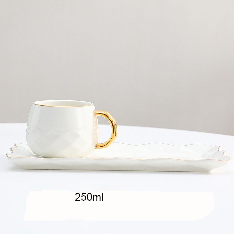 250 ml-es európai kerámia kávéscsésze és csészealj kanál szett Utazási buborékos teás bögre háromrészes csészealj készlet edény tazas de cafe