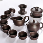 Dropshipping kerámia Yixing lila agyag teáskészlet Kung Fu Pot Infuser Xishi Gaiwan teáskanna tálaló csésze teáscsésze kínai ital