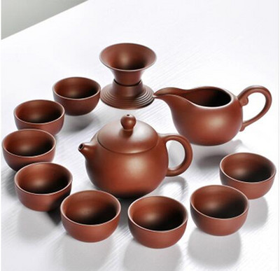 Dropshipping kerámia Yixing lila agyag teáskészlet Kung Fu Pot Infuser Xishi Gaiwan teáskanna tálaló csésze teáscsésze kínai ital