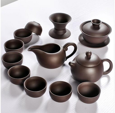 Dropshipping kerámia Yixing lila agyag teáskészlet Kung Fu Pot Infuser Xishi Gaiwan teáskanna tálaló csésze teáscsésze kínai ital