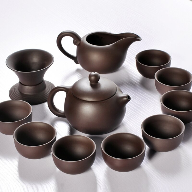Dropshipping kerámia Yixing lila agyag teáskészlet Kung Fu Pot Infuser Xishi Gaiwan teáskanna tálaló csésze teáscsésze kínai ital