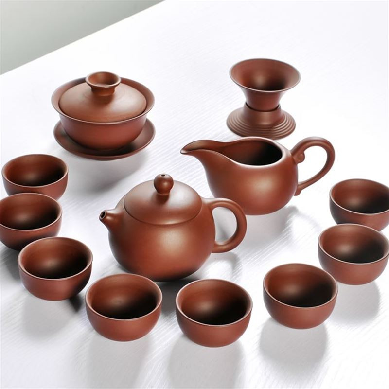 Dropshipping kerámia Yixing lila agyag teáskészlet Kung Fu Pot Infuser Xishi Gaiwan teáskanna tálaló csésze teáscsésze kínai ital