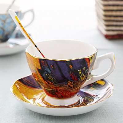 Van Goghova slika Zvijezda Porculanska šalica za kavu i set tanjurića Keramičko posuđe Bone China Set šalica za poslijepodnevni čaj i žlica za posuđe