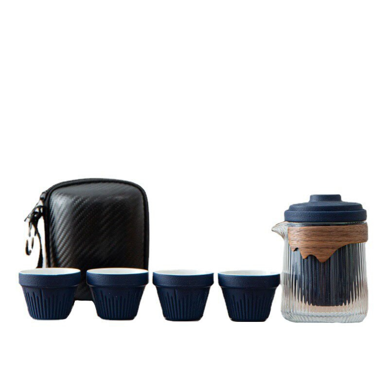 Keramički putni Kung Fu set čaja Putna torba s posuđem za čaj Jedan čajnik Četiri šalice čaja Stakleni porculanski čajnik sa šalicom Poslovni dar