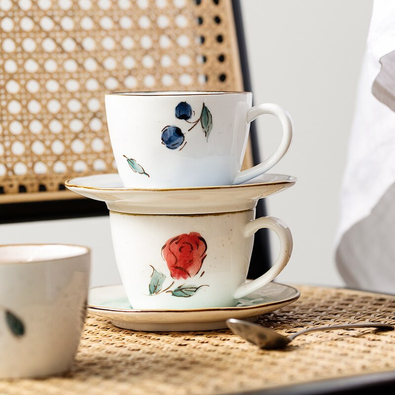 CHANSHOVA 180ml Modern kínai kerámia készlet kávéscsészék teáscsészék és csészealj készletek Tejes bögre ivóeszközök Kínai porcelán H367