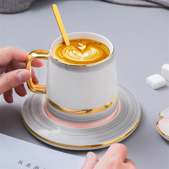 European Pearl Glaze Κεραμικό φλιτζάνι καφέ με καπάκι Πιατάκι Σετ κουταλιού Απλή πορσελάνινη κούπα γάλακτος Απογευματινό φλιτζάνι τσαγιού Ροφήματα γραφείου