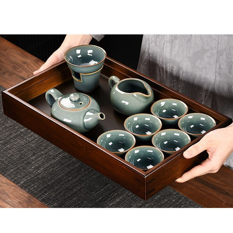 Pladanj za čaj od punog drveta Spremište za vodu Kungfu Ladica za set za čaj Ploča za čaj Blagovaonski stol Posuda za alate za kinesku čajnu ceremoniju
