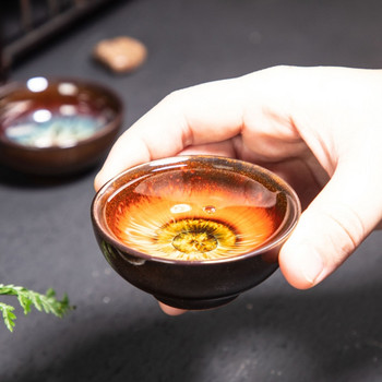 3 τεμ./σετ Creative Kiln Change σετ τσαγιού Πολύχρωμα φλιτζάνια τσαγιού χρωματισμένα φλιτζάνια τσαγιού Jianzhan Kung fu Bowl Ποτά