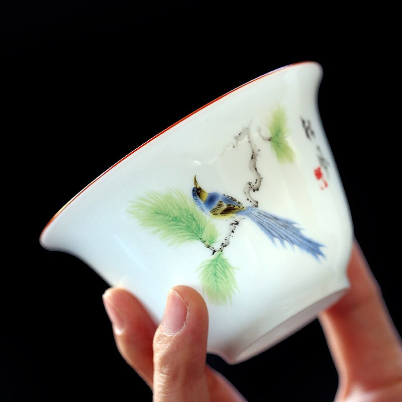 Dehua fehér porcelán Gaiwan nagy kerámia teáskanna 190ml Sancai csésze fedő Kung Fu teáskészlet kerámia teástál