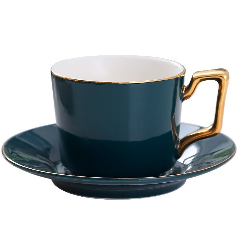 Arany keretű kerámia kávéscsésze Kerámia teáscsésze csészealj kanál készlet Porcelán csésze