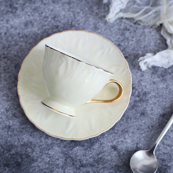 China Ceramic Coffee Cup Σετ 100ml Κούπα με πιάτο Βρετανικό απογευματινό φλιτζάνι τσαγιού Φλιτζάνια γάλακτος ιταλικά συμπυκνωμένα φλιτζάνια καφέ