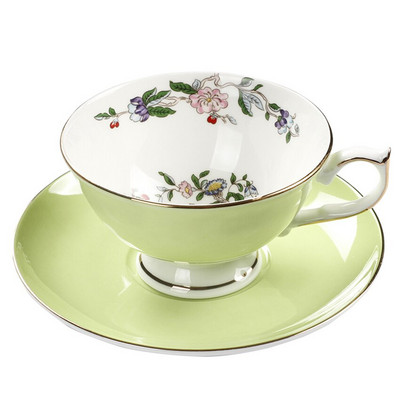Európai csontporcelán kávéscsésze és tányér kávés csésze készlet torta tányér Western Restaurant délutáni tea csésze country stílusú teáscsésze