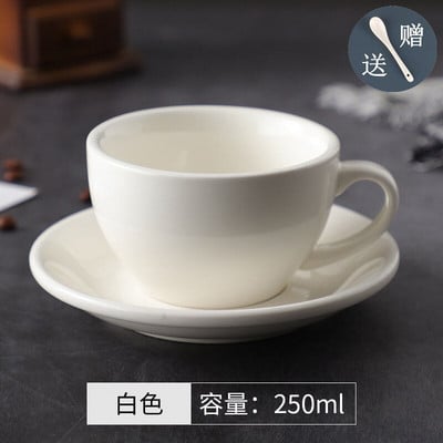 250 ml europietiško espreso kapučino gėlių puodeliai Latte puodeliai Aukštos kokybės keraminiai kavos puodeliai ir lėkštė