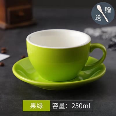 250 ml europietiško espreso kapučino gėlių puodeliai Latte puodeliai Aukštos kokybės keraminiai kavos puodeliai ir lėkštė