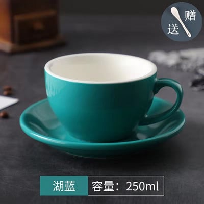 250 ml europietiško espreso kapučino gėlių puodeliai Latte puodeliai Aukštos kokybės keraminiai kavos puodeliai ir lėkštė