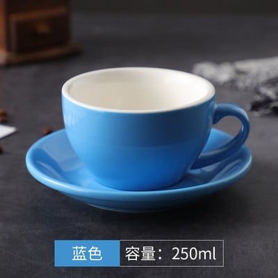 250 ml europietiško espreso kapučino gėlių puodeliai Latte puodeliai Aukštos kokybės keraminiai kavos puodeliai ir lėkštė