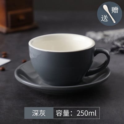 250 ml europietiško espreso kapučino gėlių puodeliai Latte puodeliai Aukštos kokybės keraminiai kavos puodeliai ir lėkštė