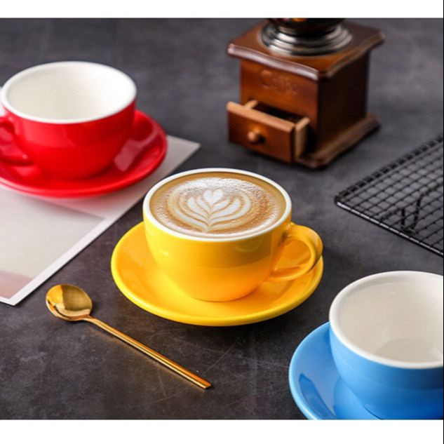 250 ml europietiško espreso kapučino gėlių puodeliai Latte puodeliai Aukštos kokybės keraminiai kavos puodeliai ir lėkštė