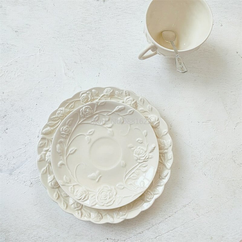 Kavos puodelio lėkštė Dovanų puodeliai kavos puodeliai kūrybingi arbatos puodeliai lengvesni indai keraminiai Stalo indai vakarienės lėkštė keramikinis kavos puodelis vakarėliui