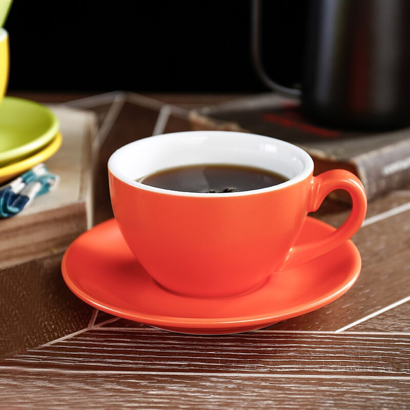 Kávéscsésze matt kerámia bögre Cappuccino Latte porcelán italos edények teáscsészék és csészealj készletek 220 ml-es születésnapi ajándék kávé edénykészletek
