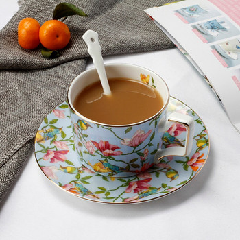 Σετ φλιτζάνι καφέ και πιατάκι, βρετανικού στιλ Flower Bone China High-end Απογευματινό Τσάι Ποιμενικού Στιλ Flower Tea Cup