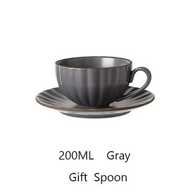 Căni de cafea din ceramică Seturi de căni și farfurioare retro în stil nordic, ceașcă de cafea din China osoasă, băuturi simple, seturi de veselă cu lapte pentru micul dejun