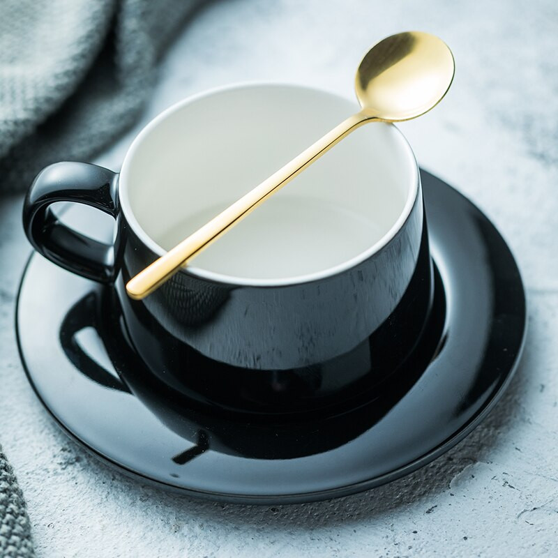 CHANSHOVA 200 ml Modern Simplicity kerámia kávéscsészék és csészealj készlet Porcelán teáscsésze csészealj készlet Pár tejes bögre H557