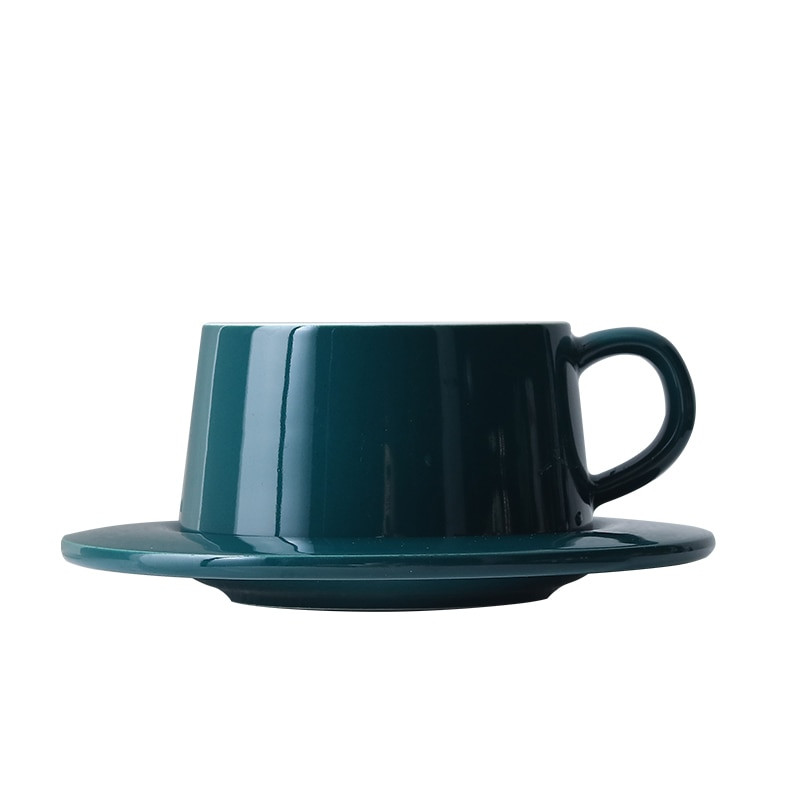 CHANSHOVA 200 ml Modern Simplicity kerámia kávéscsészék és csészealj készlet Porcelán teáscsésze csészealj készlet Pár tejes bögre H557
