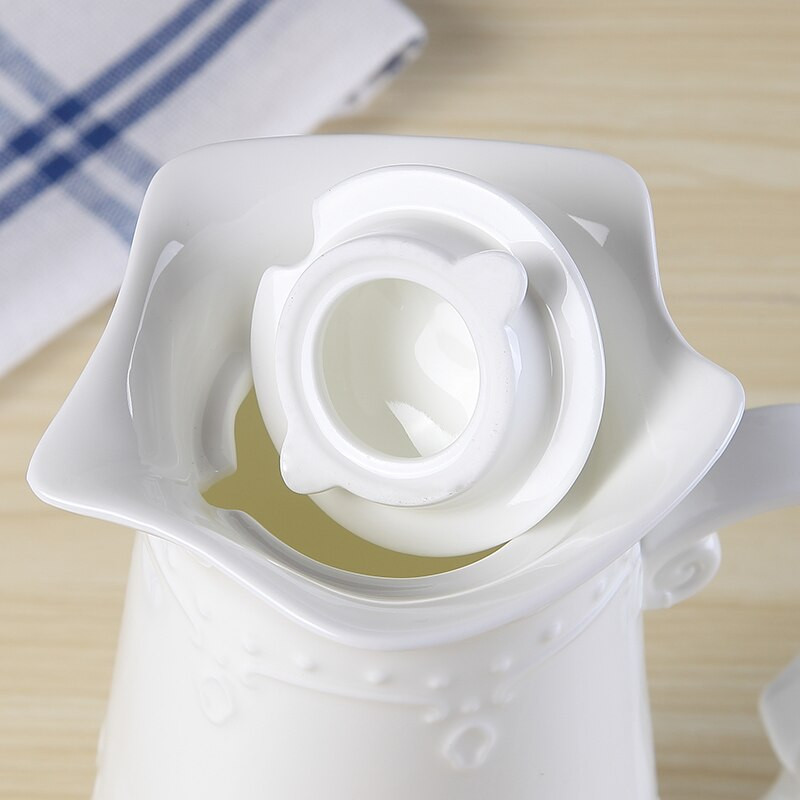 Set od 5 komada, bijeli reljefni engleski servis za čaj od porculana sa šalicom, keramička taza nespresso, šalica za poslijepodnevni čaj, set za kavu, servis