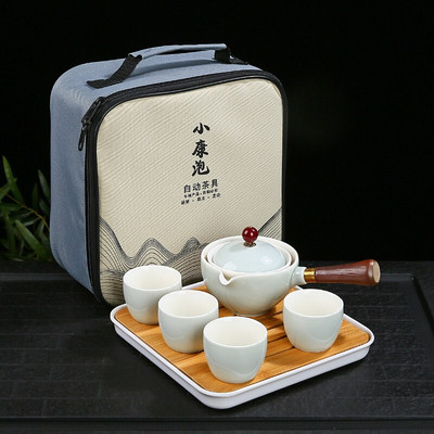 Kínai Kung Fu teáskészlet Utazó teáskészlet Kerámia hordozható teáskészlet teáskanna teafőző Infuser teáscsésze teához