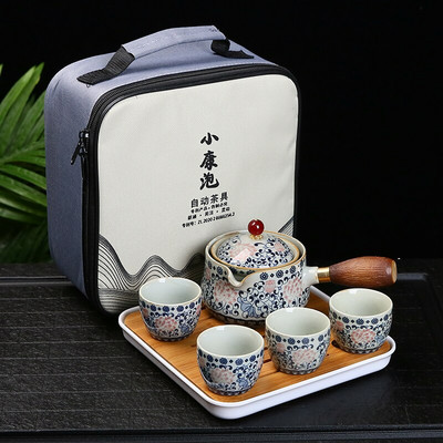 Kínai Kung Fu teáskészlet Utazó teáskészlet Kerámia hordozható teáskészlet teáskanna teafőző Infuser teáscsésze teához