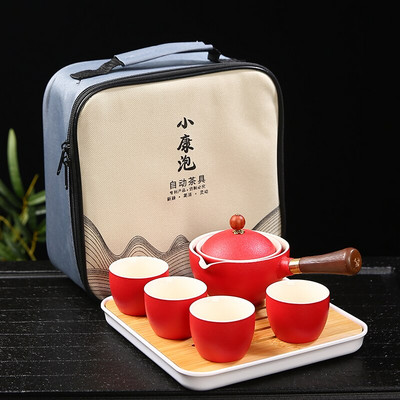 Kínai Kung Fu teáskészlet Utazó teáskészlet Kerámia hordozható teáskészlet teáskanna teafőző Infuser teáscsésze teához