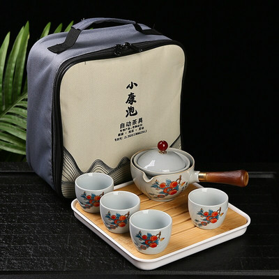 Kínai Kung Fu teáskészlet Utazó teáskészlet Kerámia hordozható teáskészlet teáskanna teafőző Infuser teáscsésze teához